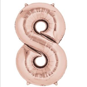 Large Rose Gold Foil Balloon - Number 8